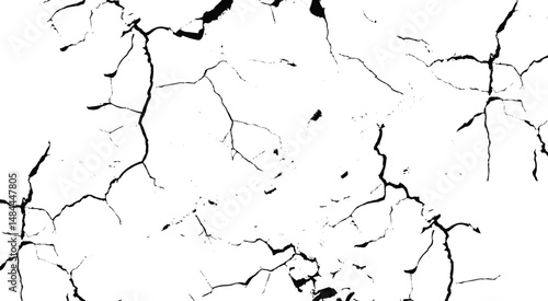Earthquake and ground cracks, hole effect, craquelure and damaged wall texture. Vector grunge cracked texture style with cracked texture. Vector eps10