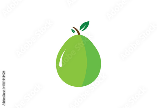 Fresh guava fruits organic healthy logo design, Vector illustration