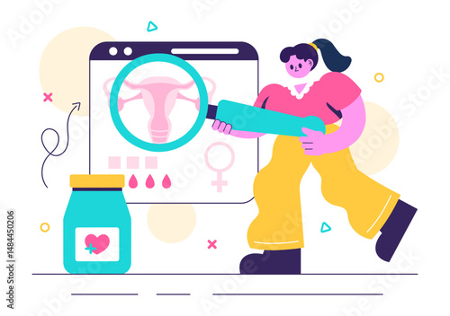 Vector Illustration of HRT or Hormone Replacement Therapy Acronym Featuring Hormone Medication and Medical Treatment in a Healthcare Background