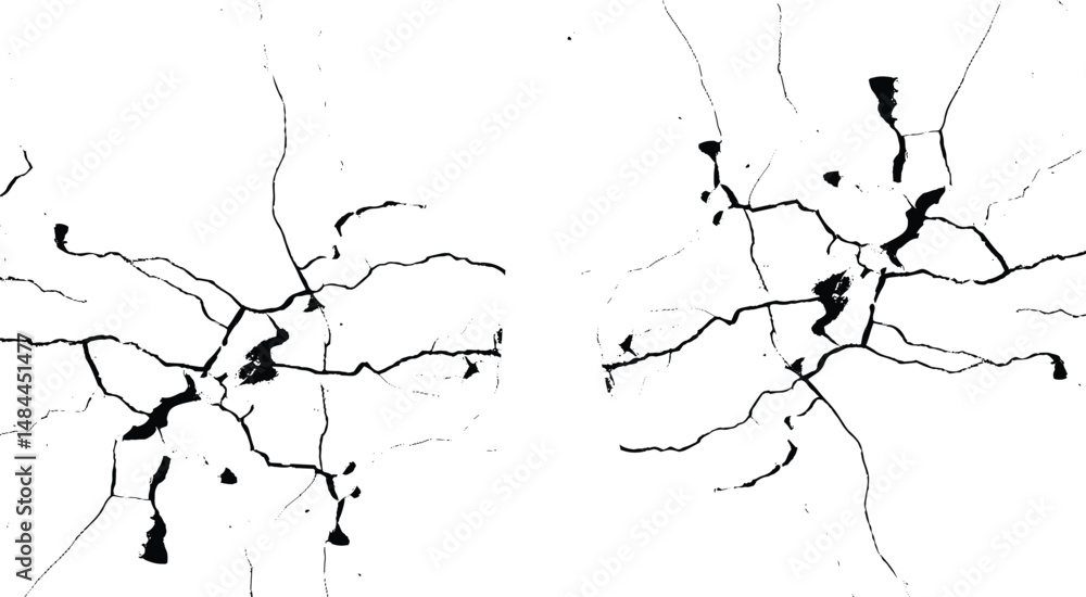 Fototapeta premium Szorstki, zarysowany, rozpryskujący się wzór grunge pociągnięcia pędzlem. Tekstura nakładki. Wyblakła czarno-biała farbowana faktura papieru. Szkic grunge design. 