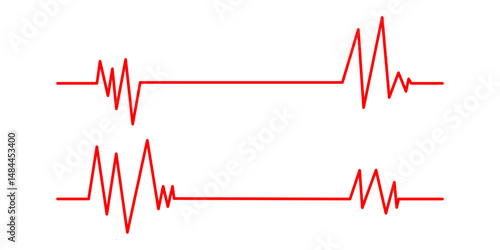  cardiogram lines ECG Waveforms