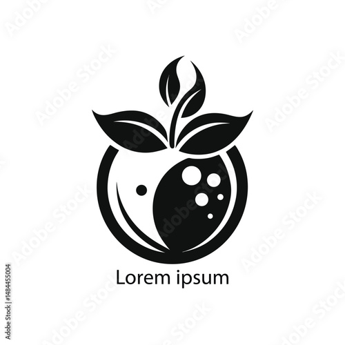 Fresh Fruit Logo Design with Leaf Icon