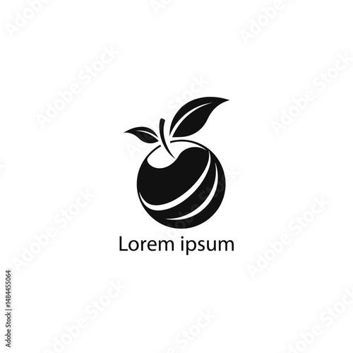 Fresh Fruit Logo Design with Leaf Icon