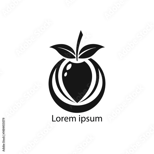 Fresh Fruit Logo Design with Leaf Icon