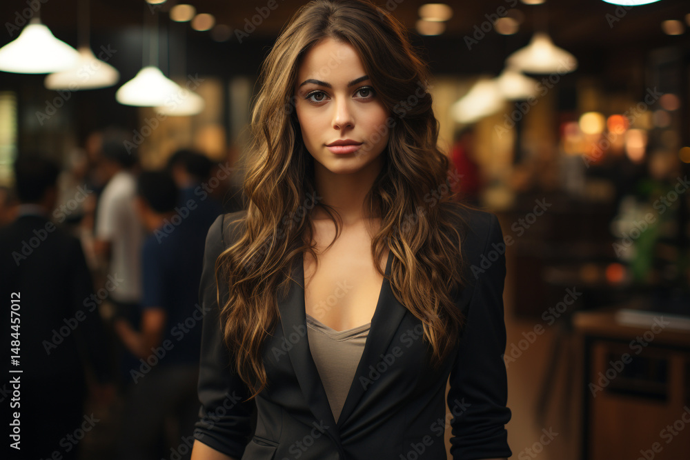 Professional Woman in a Blazer Standing in an Office Professional Woman in a Blazer Standing in an Office