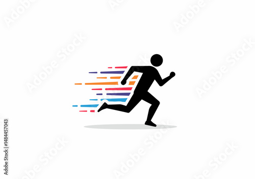 Dynamic Runner with Colorful Speed Trails