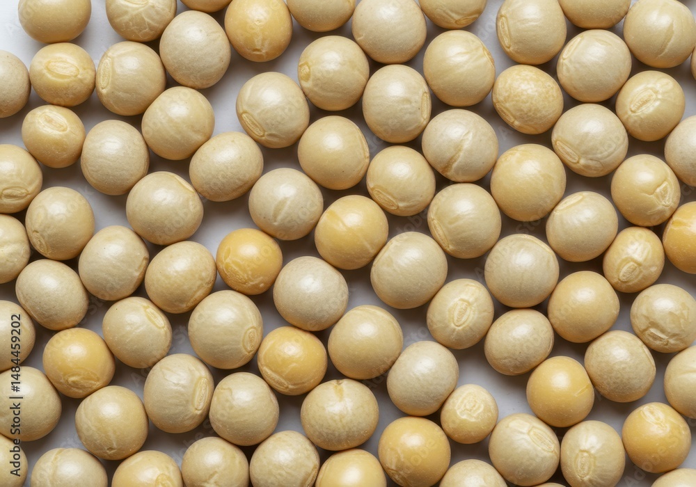 Close up of a pile of soybeans showing their natural color and texture on a plain surface Close up of a pile of soybeans showing their natural color and texture on a plain surface