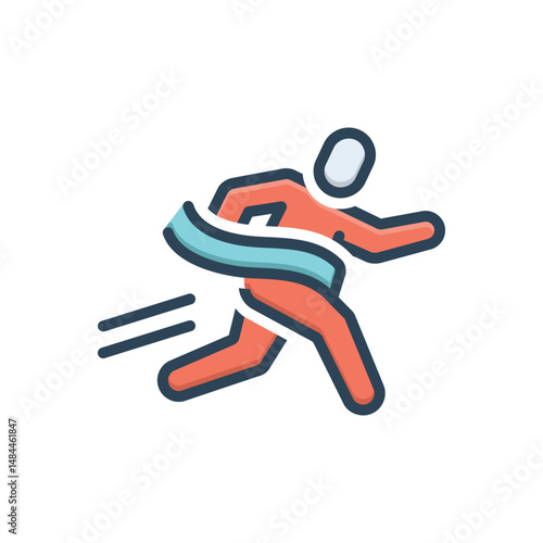 Color illustration icon for finish