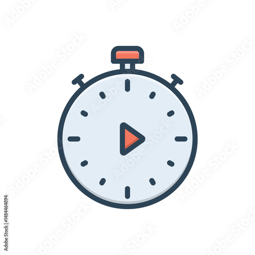 Color illustration icon for start