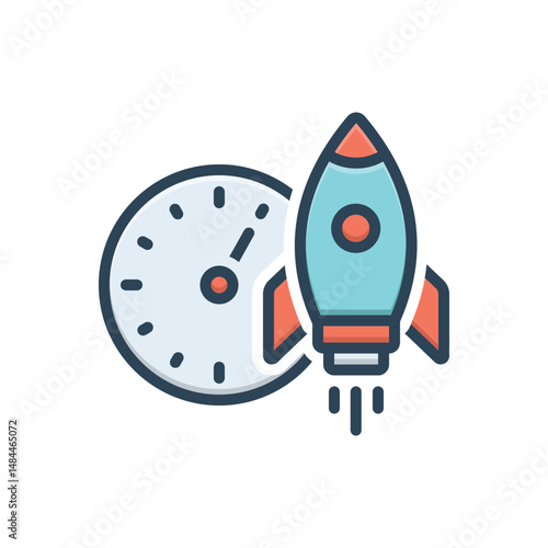 Color illustration icon for velocity
