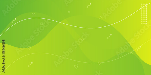 Abstract green and yellow color background. Dynamic shapes composition. Eps10 vector