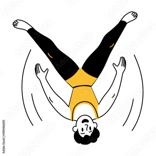 A sketchy illustration showing acrobatics act 

