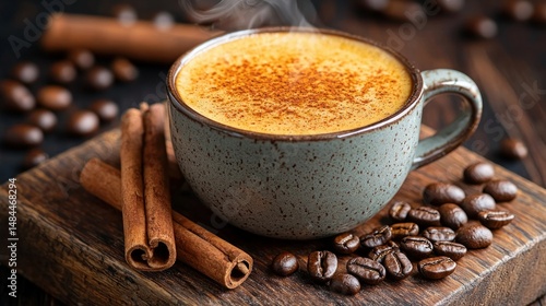 Warm, spiced coffee drink