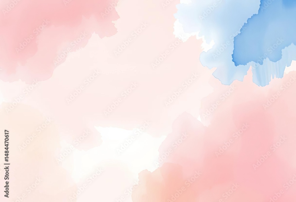 Obraz premium Pastel watercolor abstract, soft calming brushstrokes, dreamy, minimalist