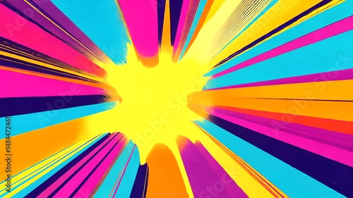 Colorful radial explosion graphic design