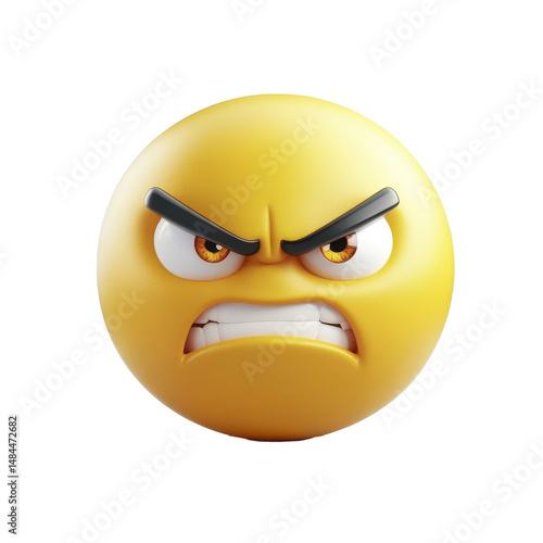 Angry emoji isolated in Transparent background, Transparent Background PNG