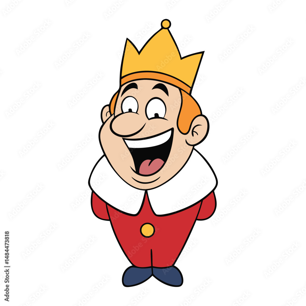 Fototapeta premium A jolly king with a golden crown, rosy cheeks, and a booming laugh that echoes through the castle halls—ruling with joy, charm, and hearty chuckles. 