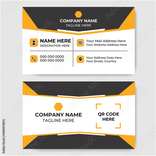 Professional Modern Business Card Design Template with Clean Layout and Editable Text for Corporate Branding and Personal Identity