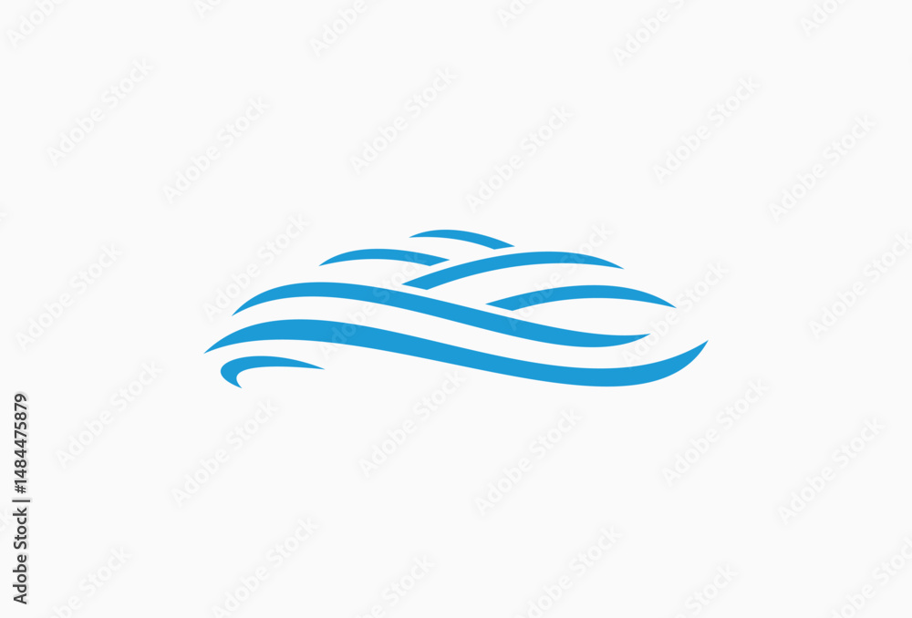 Obraz premium Abstract Blue Waves Logo Design Element
