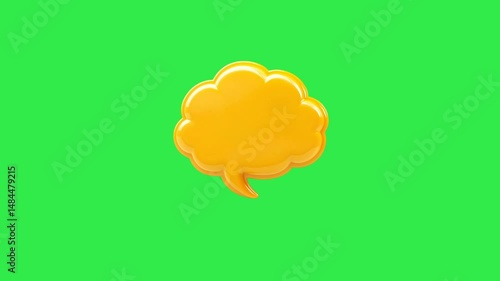 3d animation of cloud message chat bubbles with green screen