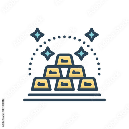 Color illustration icon for gold