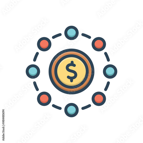 Color illustration icon for shares