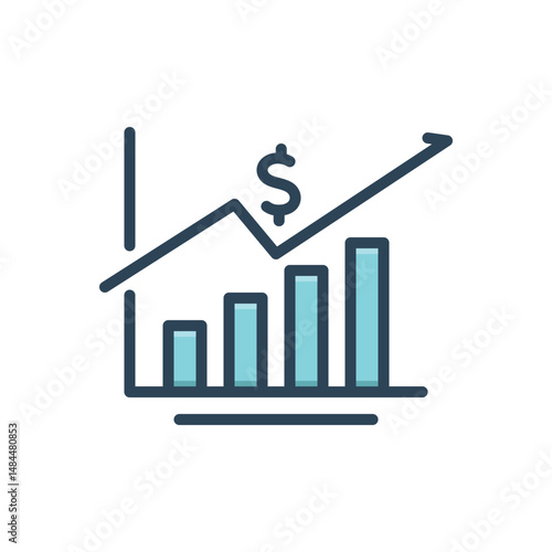 Color illustration icon for stocks