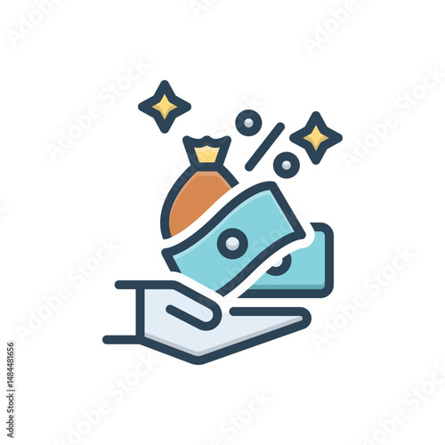 Color illustration icon for commission