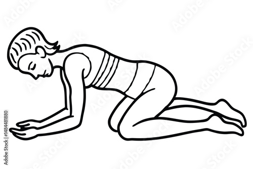 Yoga Sleep Silhouette Vector Relaxing Wellness Illustration for Rest, Calm, and Nighttime Balance