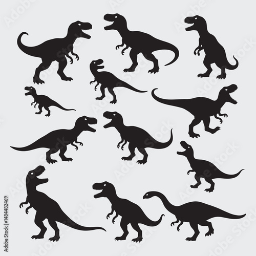 dinosaur illustration, dinosaur vector illustration, dinosaur silhouette, animal silhouette isolated vector Illustration, png, Funny cute dinosaur