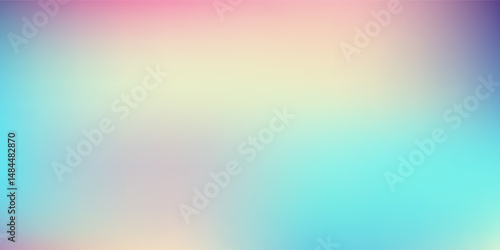 Abstract clear blue sky. Pastel rainbow. Light blue, pink and yellow color vector banner. Pastel gradient sky pattern. Blurred light fuzz colorful gradient background. Vector soft horizontal backdrop