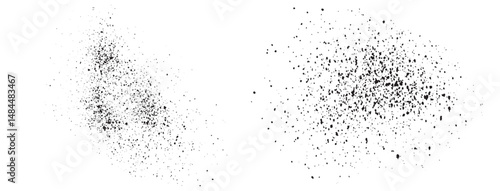 Realistic grunge texture black ink paint vector blood isolated splatter flat illustration