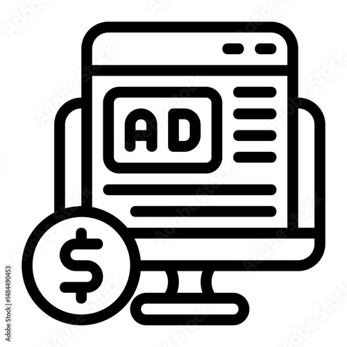 Paid ad manager Line Icon