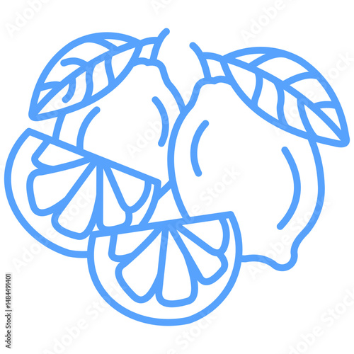 lemon icon blue
