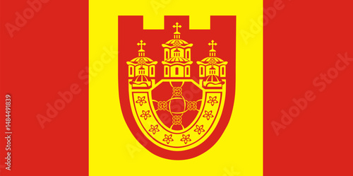 Flag of Kriva Palanka Municipality, Macedonia, no flagpole, Flag background, EPS10. Vector illustration