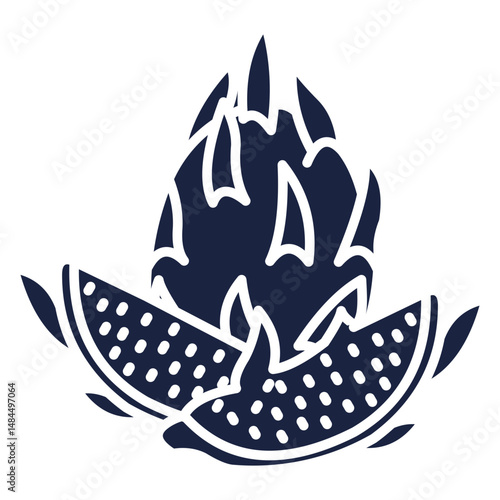 dragon fruit icon blue