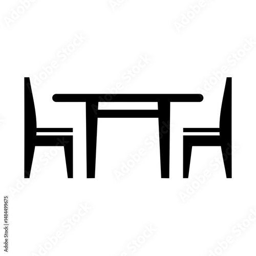  vector table and chairs icon