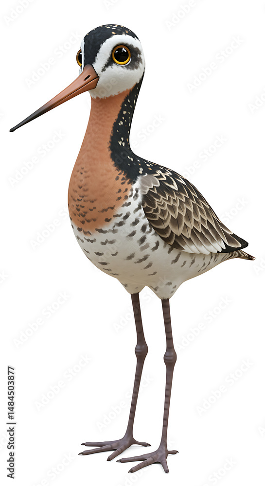 Obraz premium Elegant bird posed upright striking profile