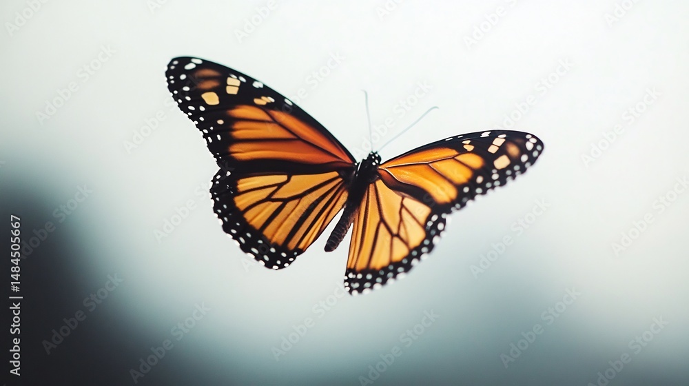 Monarch butterfly in flight sharp details of the wings as it moves a perfect balance of motion and clarity against a clean white space overlay cut out on isolated transparent removed background Monarch butterfly in flight sharp details of the wings as it moves a perfect balance of motion and clarity against a clean white space overlay cut out on isolated transparent removed background