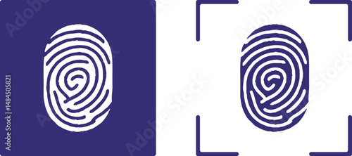 Biometric authorization and business security concept. Vector illustration.