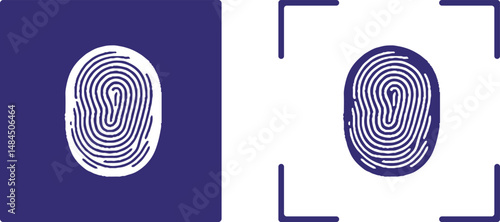 Biometric authorization and business security concept. Vector illustration.