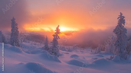 dramatic northern lights dancing over a snow-covered wilderness with silhouetted trees, Generative AI