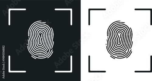Fingerprint identification icon.