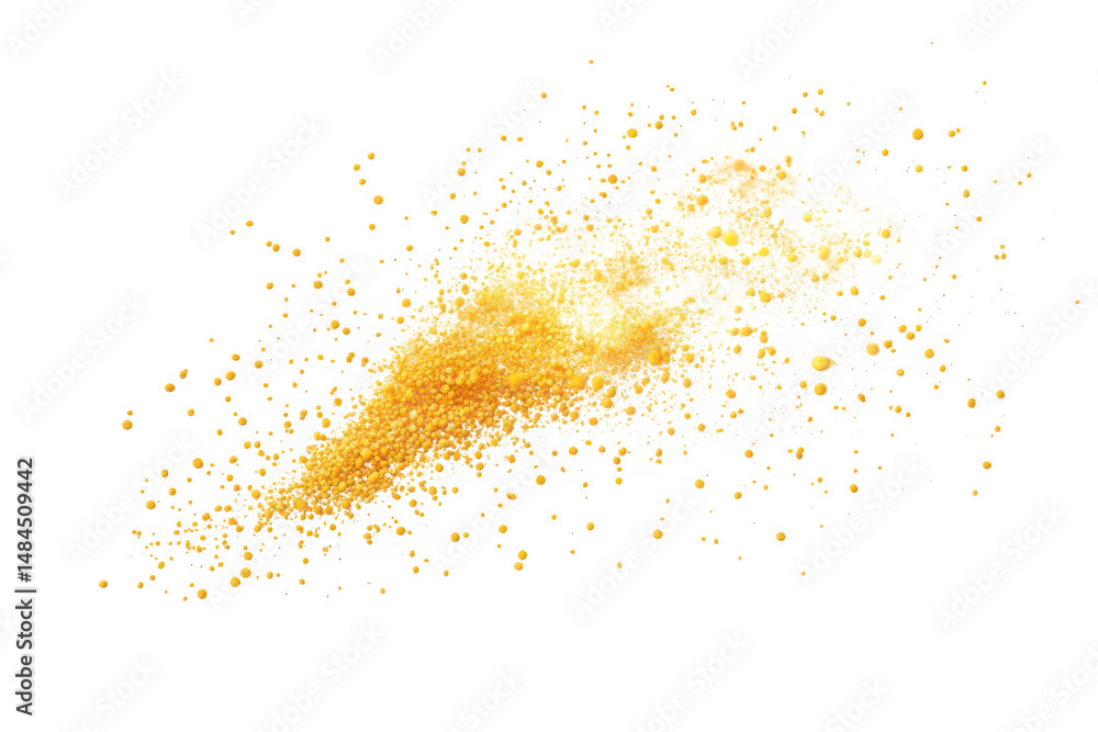 Golden glitter explosion effect, yellow dust particles burst, shine sparkle scatter, golden sand flowing isolated on transparent background Golden glitter explosion effect, yellow dust particles burst, shine sparkle scatter, golden sand flowing isolated on transparent background