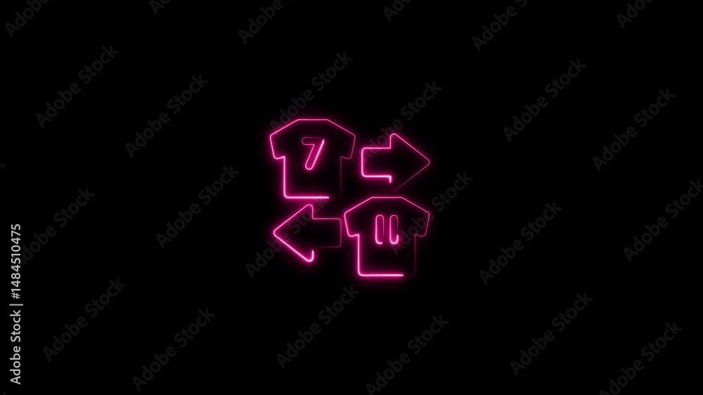 glowing neon substitution icon animation black background. 4K Video motion graphic animation. glowing neon substitution icon animation black background. 4K Video motion graphic animation.