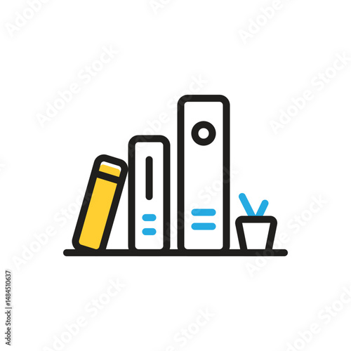 Multi color icon for literary