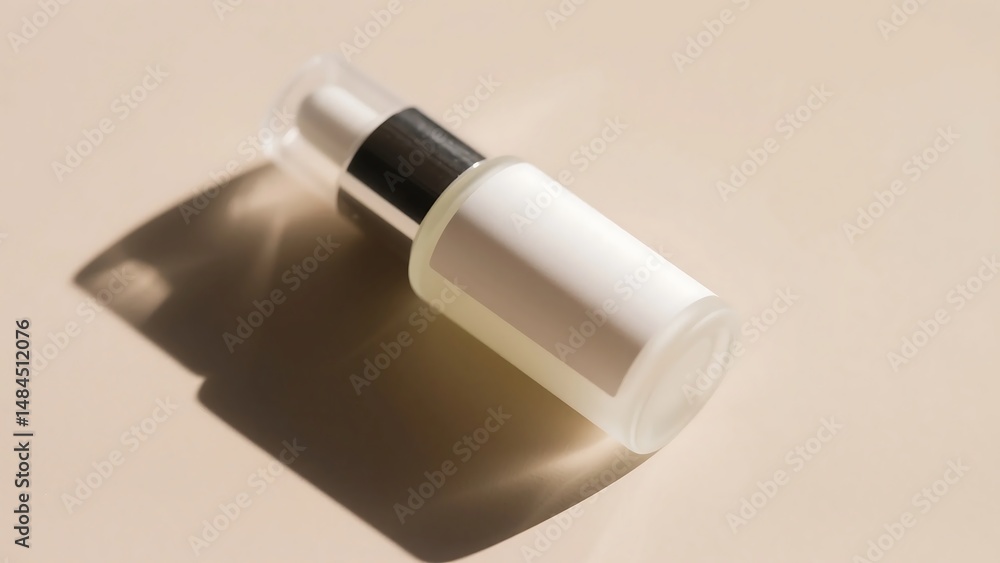 Elegant Serum Bottle on Neutral Background Beauty and Skincare Elegant Serum Bottle on Neutral Background Beauty and Skincare
