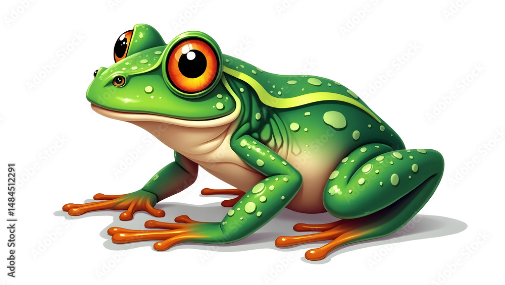 Obraz premium green frog isolated on white