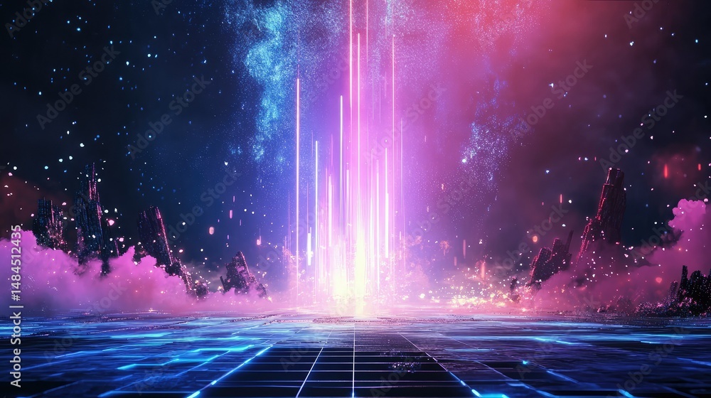 Futuristic blue digital graph with glowing lines and upward arrows over a dark grid background, symbolizing growth Futuristic blue digital graph with glowing lines and upward arrows over a dark grid background, symbolizing growth