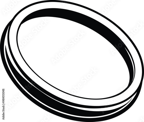 silver ring with black and white